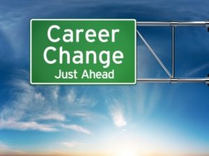 career change just ahead concept depicting a new choice in job career