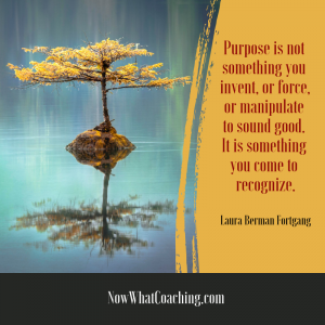 "Purpose is not something you invent, or force, or manipulate to sound good. It is something you come to recognize." Laura Berman Fortgang